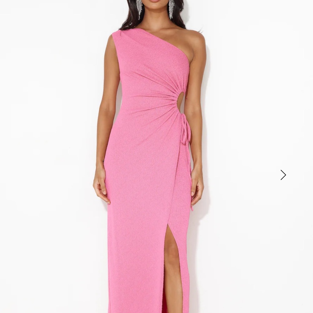 Hello Molly Vibrant Pink One-Shoulder Dress